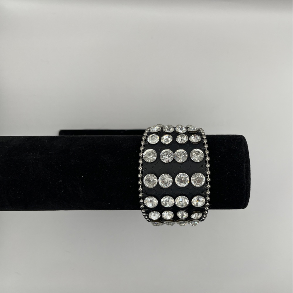 Rhinestone Encrusted Cuff Bracelet - Picture 3 of 10